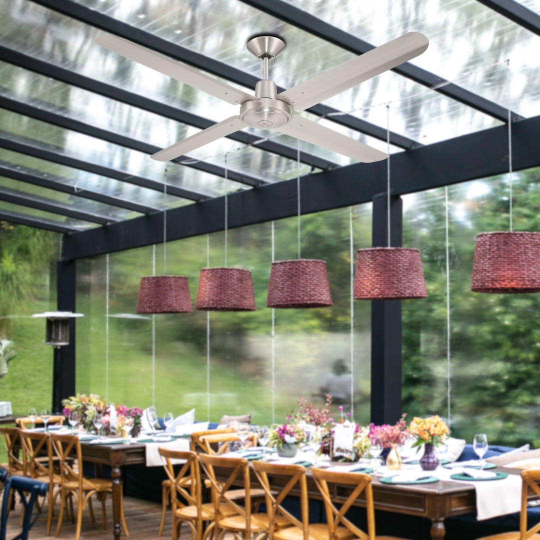 Narvik Ventilador de Techo de 56" Con 4 Aspas de Aluminio con Control de Pared Industrial NA-C56MB /NA3011