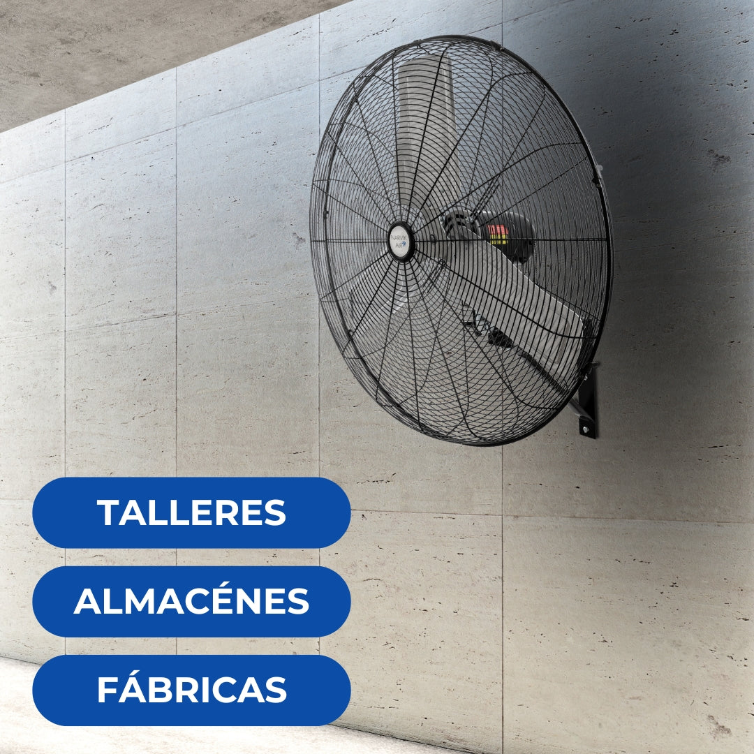 Narvik Ventilador Industrial de Pared 30" 230W con Aspas de Aluminio, Amplia Oscilación, Modelo NA1130 / NA-W30