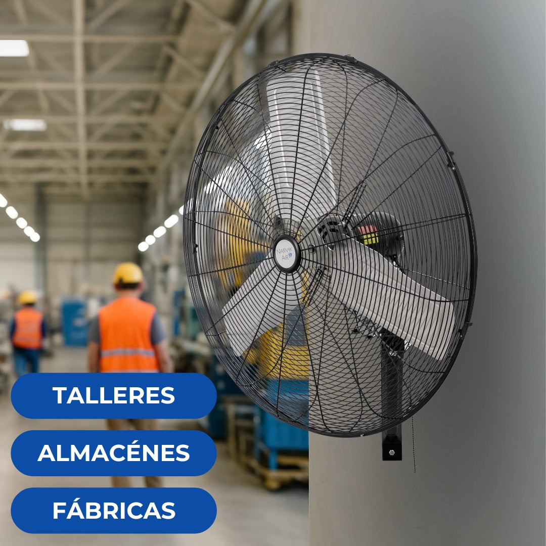 Narvik Ventilador de 24" Industrial de Pared 235W con Aspas de Aluminio, Amplia Oscilación, Modelo NA1124