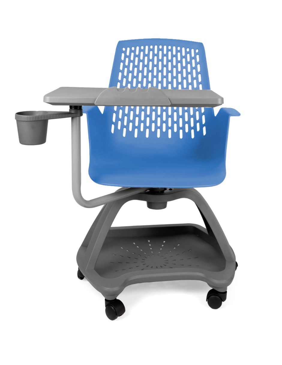 Offiho Pupitre Escolar con Paleta Giratoria, Ruedas y Portavaso, Modelo Blow OHP2100