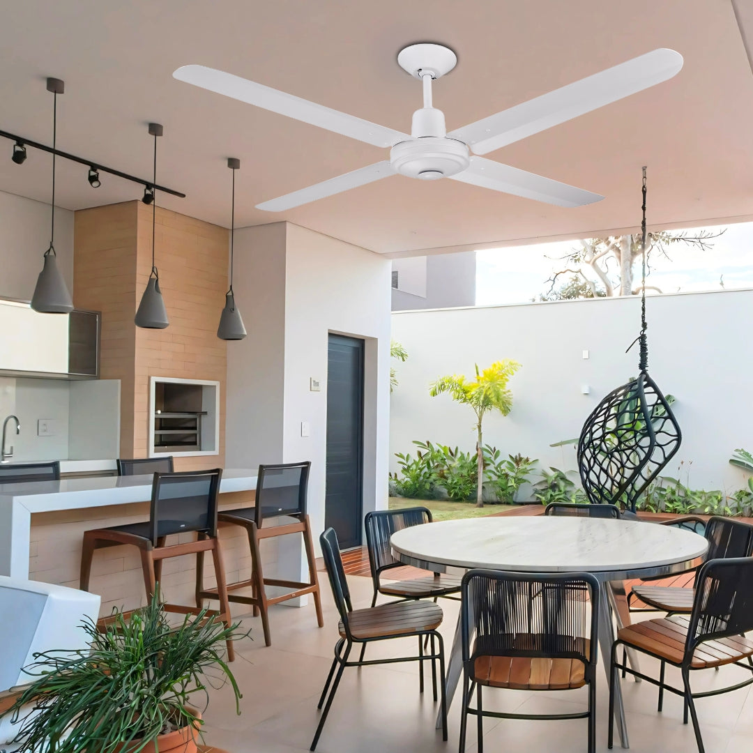 Narvik Ventilador de Techo de 56" Con 4 Aspas de Aluminio con Control de Pared Industrial NA-C56MB /NA3011