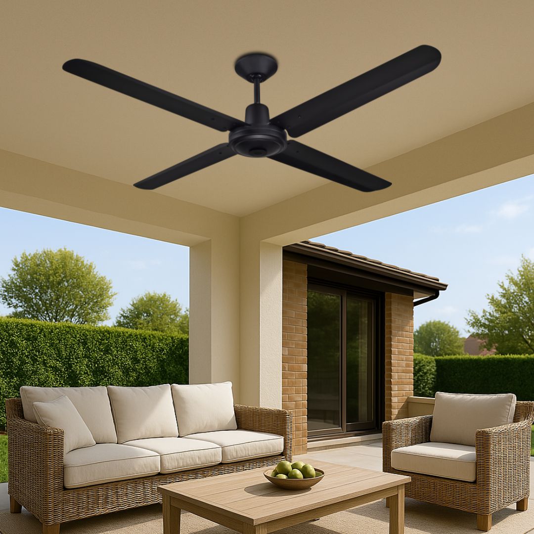 Narvik Ventilador de Techo de 56" Con 4 Aspas de Aluminio con Control de Pared Industrial NA-C56MB /NA3011