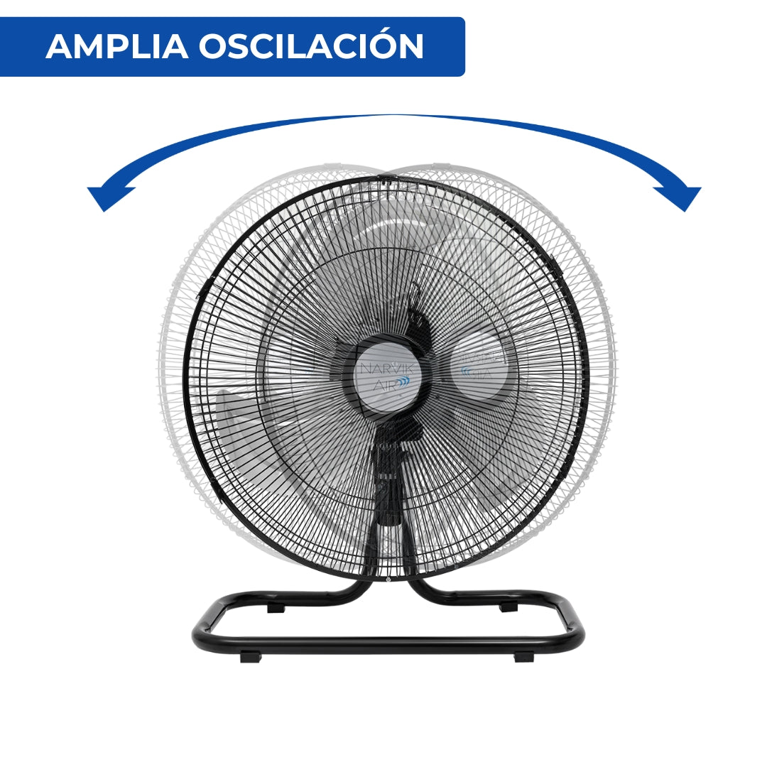 Narvik Ventilador de 16" Industrial 2 en 1: Piso y Pared Oscilatorio 55W con Aspas de Aluminio, Modelo NA1016 / NA-OF16