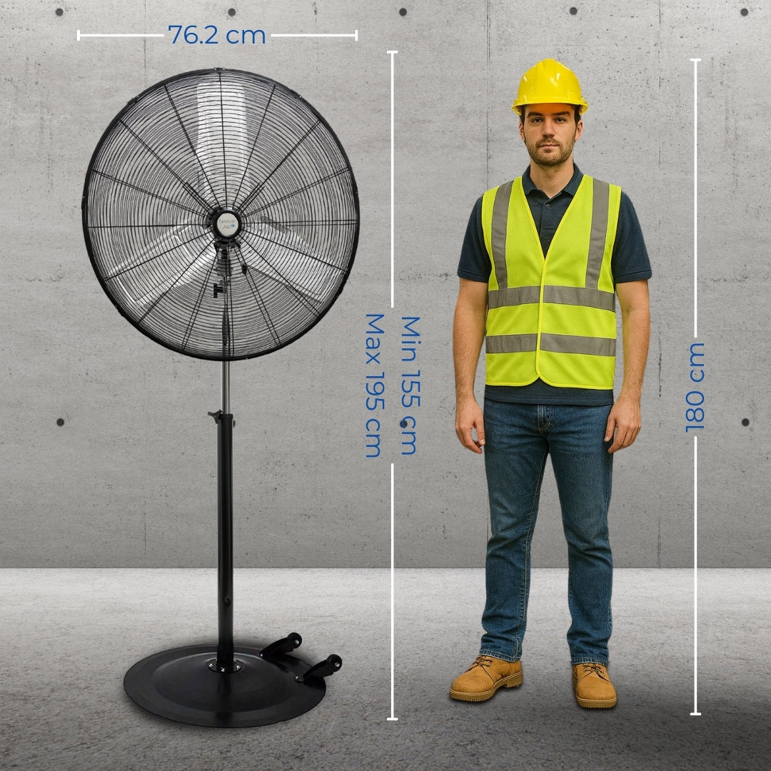 Narvik Ventilador de 30" Industrial Pedestal de 230W con Aspas de Aluminio, Modelo NA1030 / NA-S30