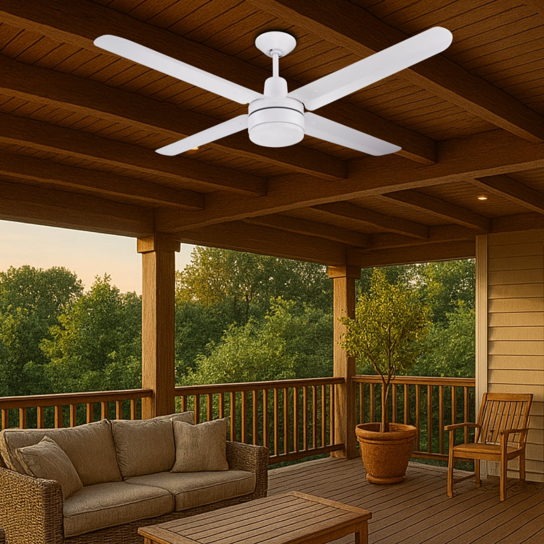 Narvik Ventilador de Techo de 56" Con Luz CCT de 4 Aspas de Aluminio con Control de Pared Industrial NA-CL56MB/ NA3021