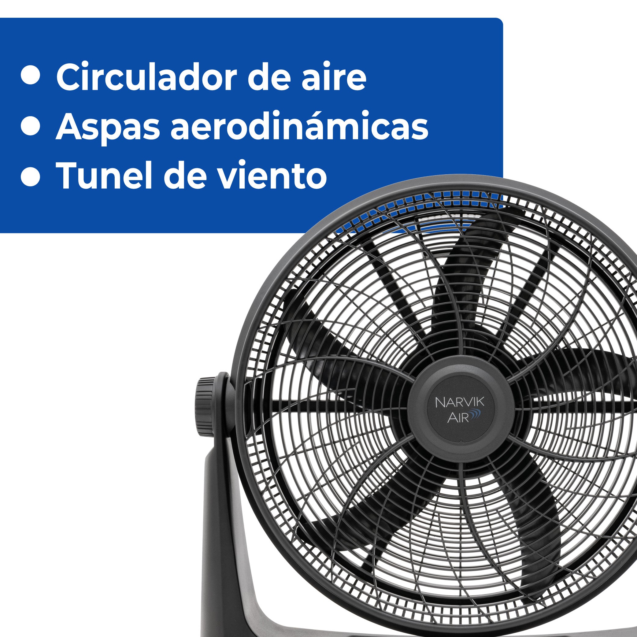 Narvik Ventilador de 20" 2 en 1: Piso y Pared 130W Silencioso con Aspas Plásticas, Modelo NA2020