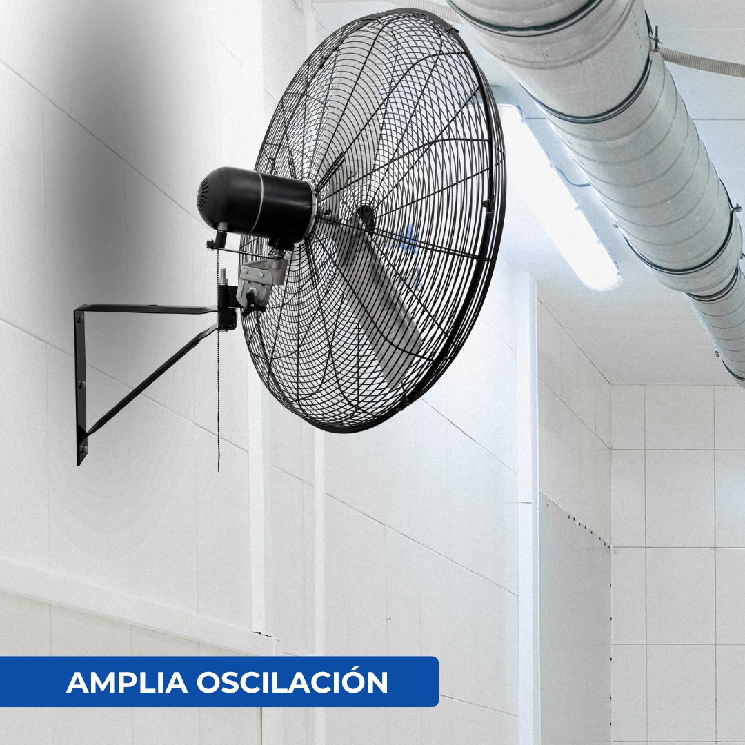 Narvik Ventilador de 24" Industrial de Pared 235W con Aspas de Aluminio, Amplia Oscilación, Modelo NA1124