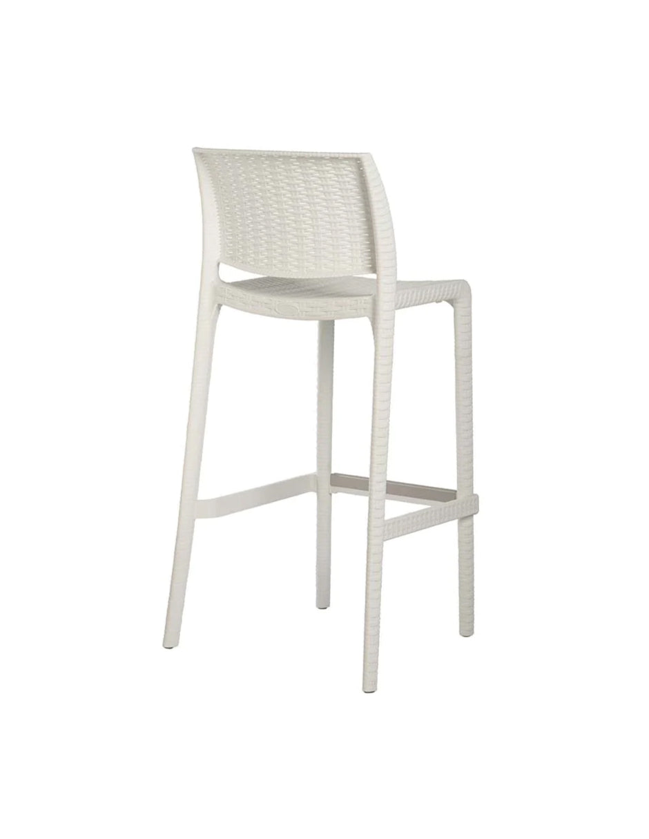 Lagoon Banco de Barra Tipo Ratan en Varias Alturas Apto para Exterior e Interior con Protección UV, Modelo Rue 7036