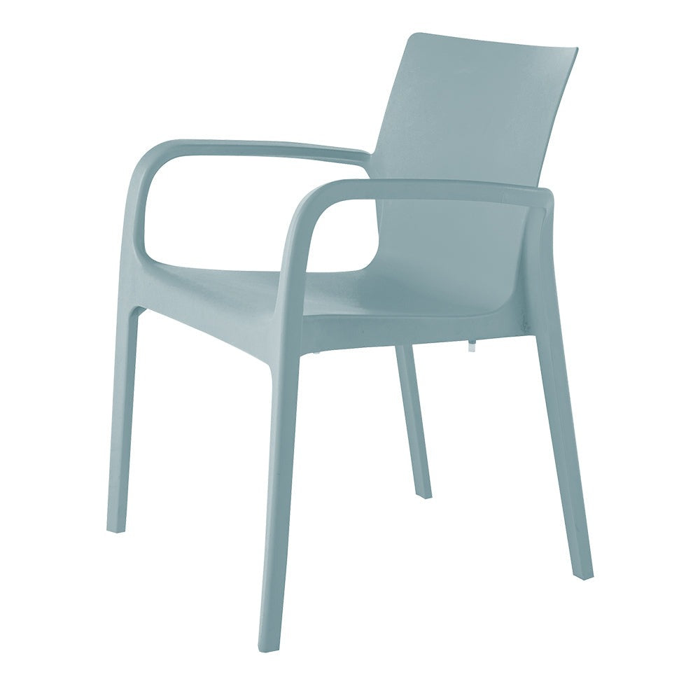 Lagoon Set de 4 Sillas de Comedor con Descansabrazos para Interior y Exterior con Protección UV, Modelo Alissa 7050