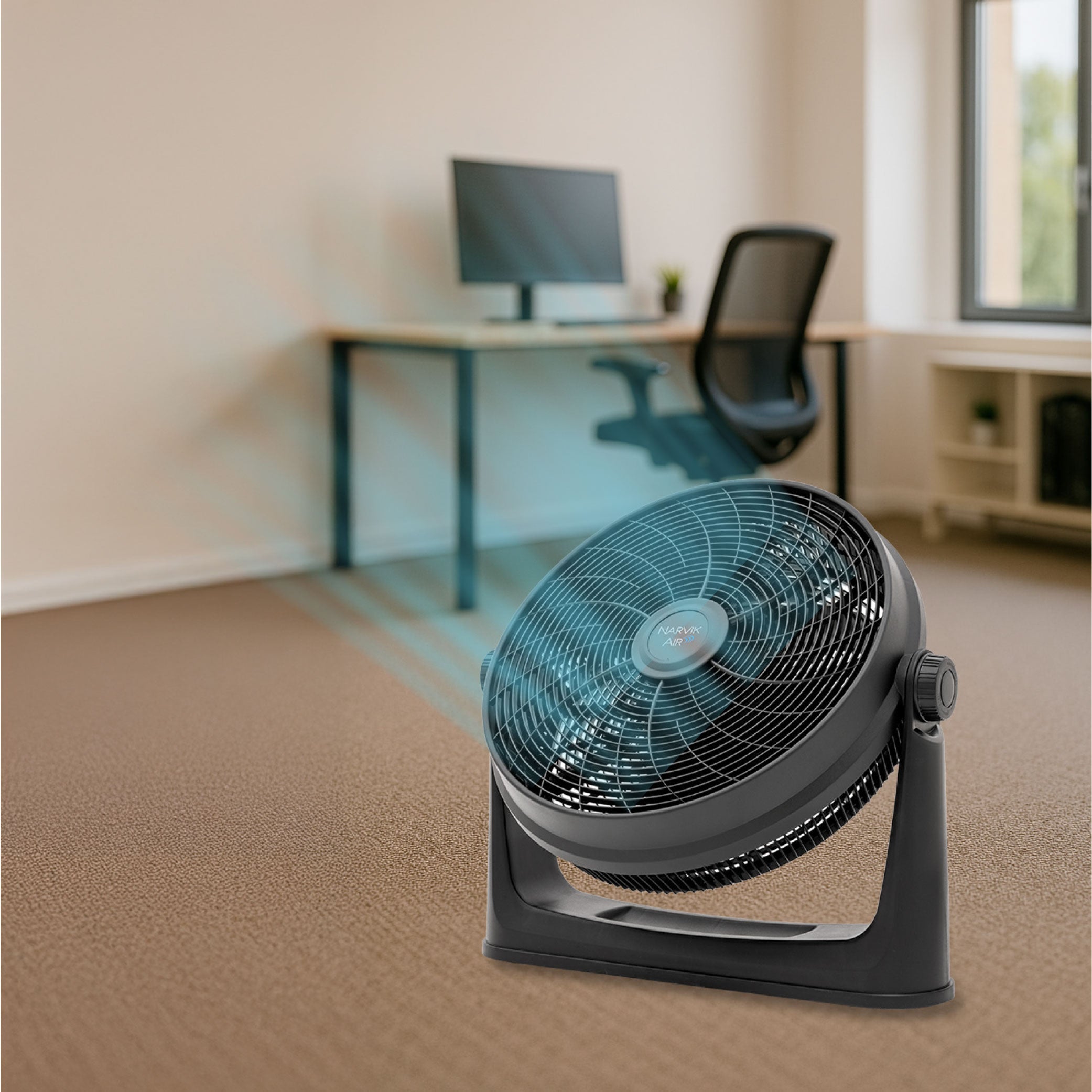 Narvik Ventilador de 20" 2 en 1: Piso y Pared 130W Silencioso con Aspas Plásticas, Modelo NA2020