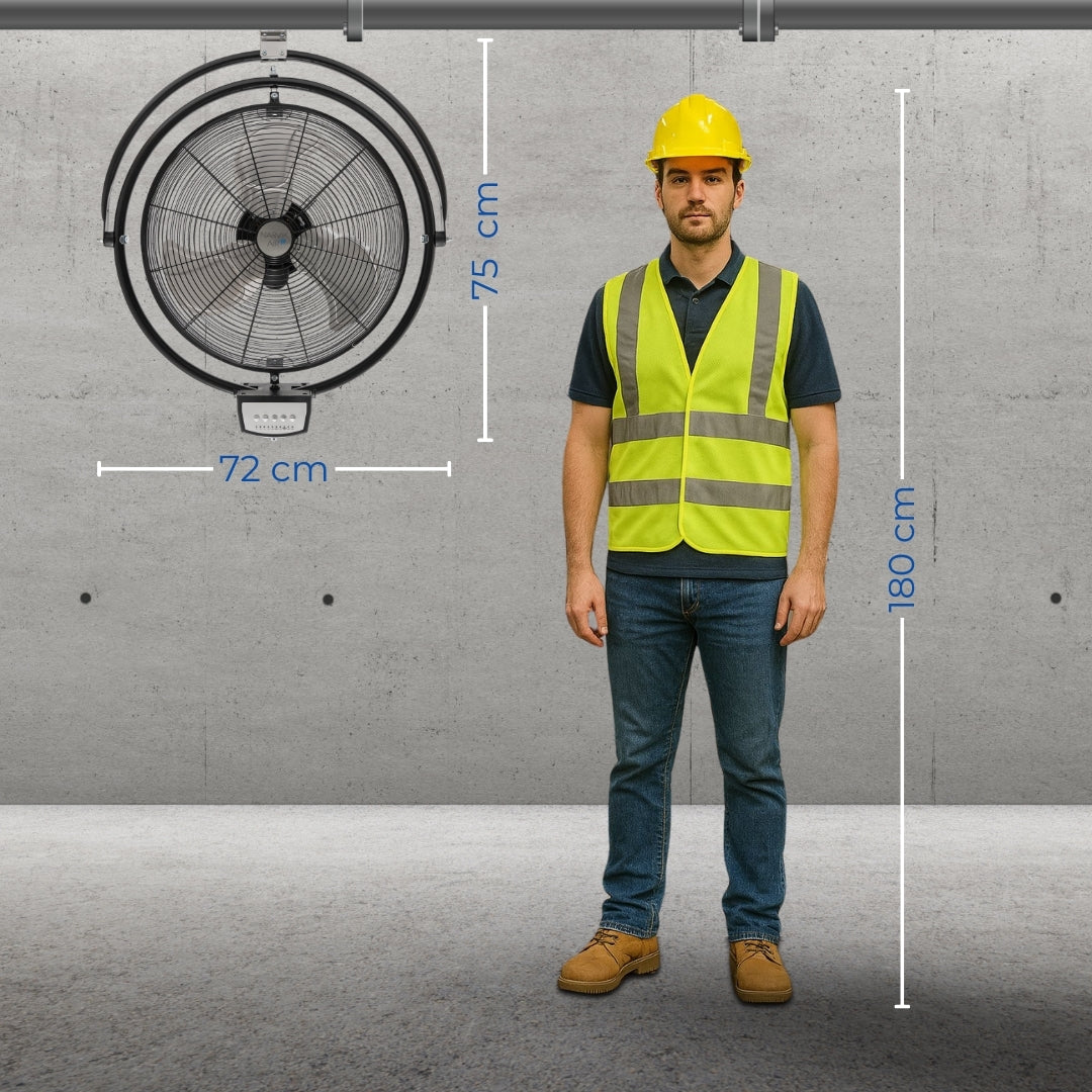 Narvik Ventilador de 20" Industrial 2 en 1: Techo y Pared de 162W con Aspas de Aluminio, Modelo NA1120 / NA-CW20