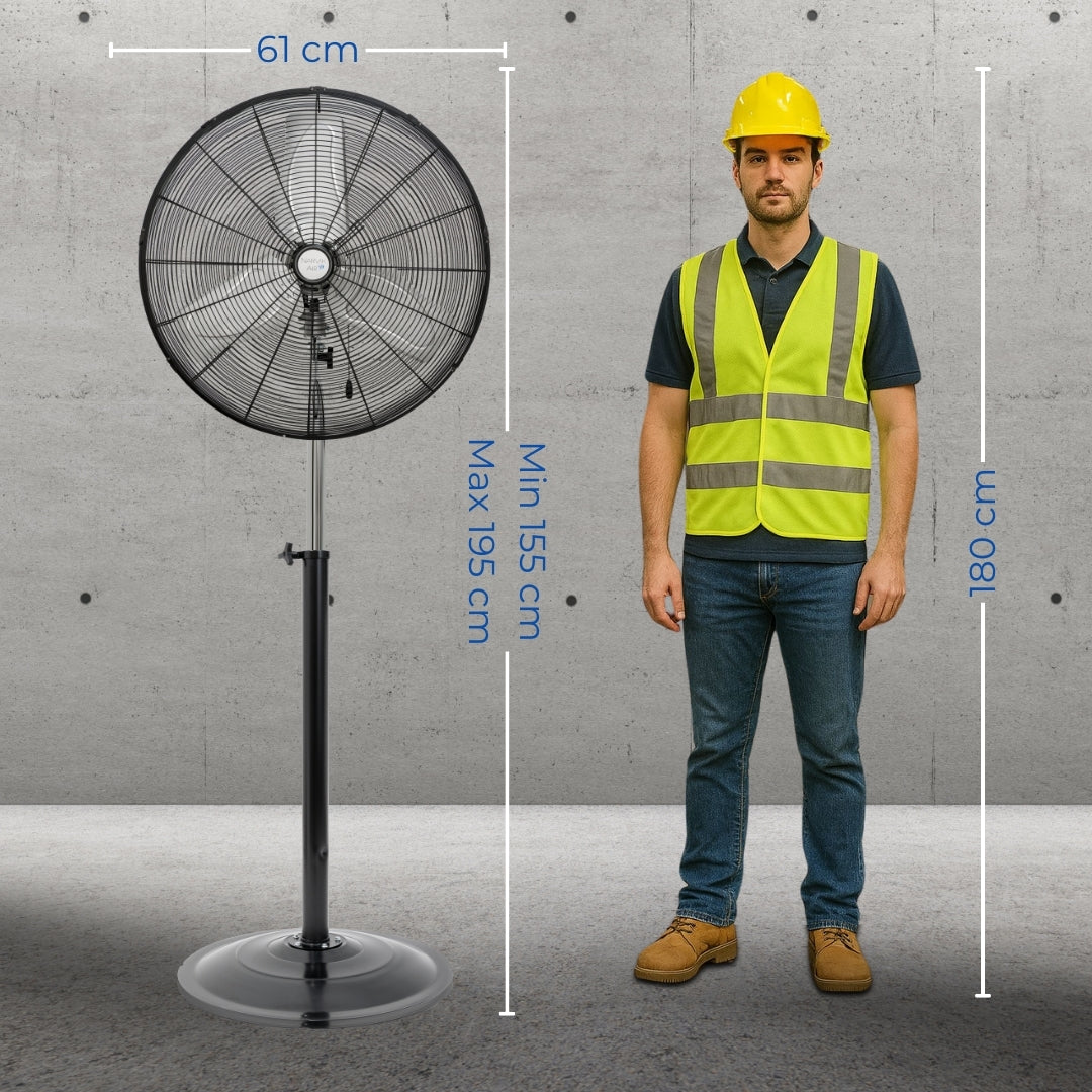 Narvik Ventilador de 24" Industrial de Pedestal 235W con Aspas de Aluminio, Modelo NA1024 / NA-S24