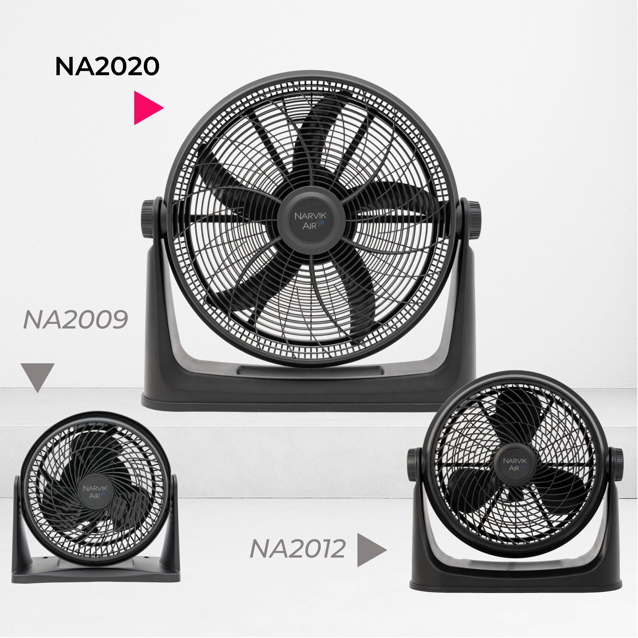 Narvik Ventilador de 20" 2 en 1: Piso y Pared 130W Silencioso con Aspas Plásticas, Modelo NA2020
