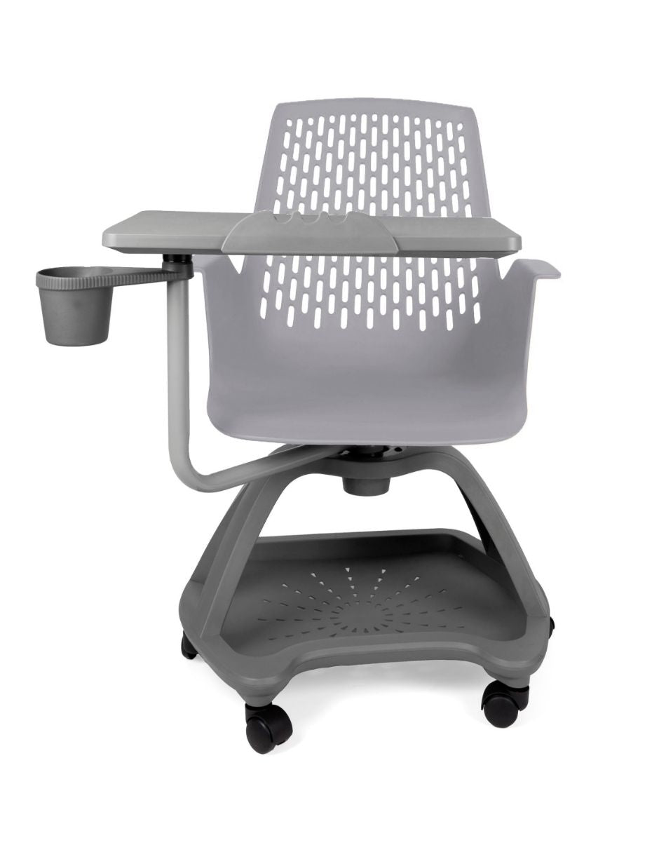 Offiho Pupitre Escolar con Paleta Giratoria, Ruedas y Portavaso, Modelo Blow OHP2100