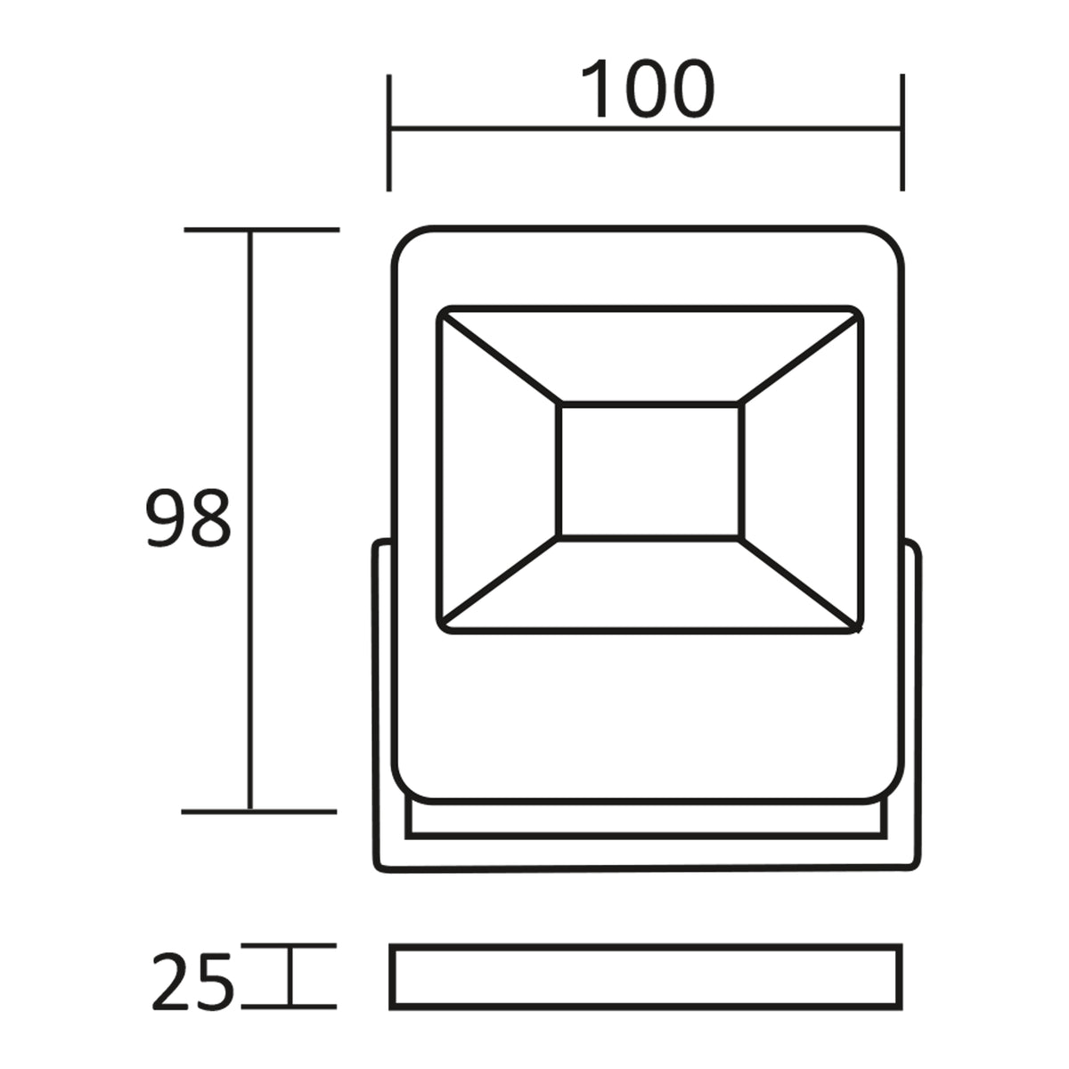 Estevez Reflector LED Flood 20W 3000K/ 6500K Negro Exterior IP65, Modelo A-382