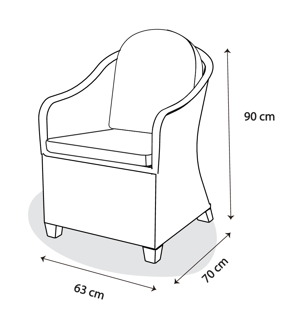 Naterial Set de 2 Sillones Tipo Ratán con Cojin y Descansabrazos Aptos para Exterior, Modelo Medena