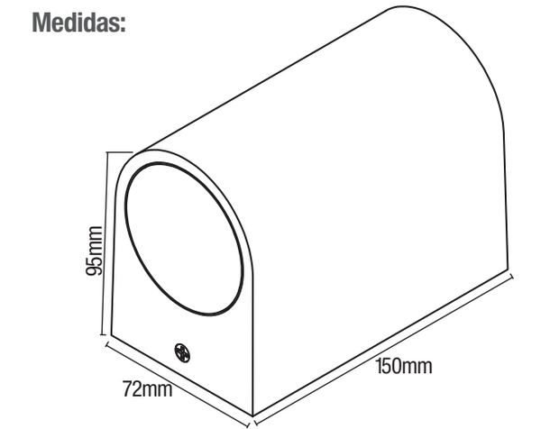 Ipsa Luminario para Muro con Protección IP65, Modelo ARDECO2L-GU10/N