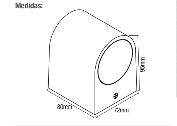 Ipsa Luminaria Decorativa para Muro LED Gu10, Modelo ARDECO-GU10/N