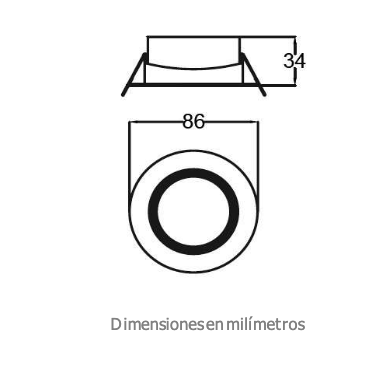 Estevez Foco LED Empotrable 5W CCT Switch Ø86 mm ECO LED CCT, Modelo 19199-0-CCT
