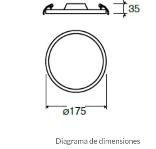Estevez Luminaria LED Flat Deco CCT Empotrable 18W Ø175mm con Selector de Color, Modelo 39123-0-CCT