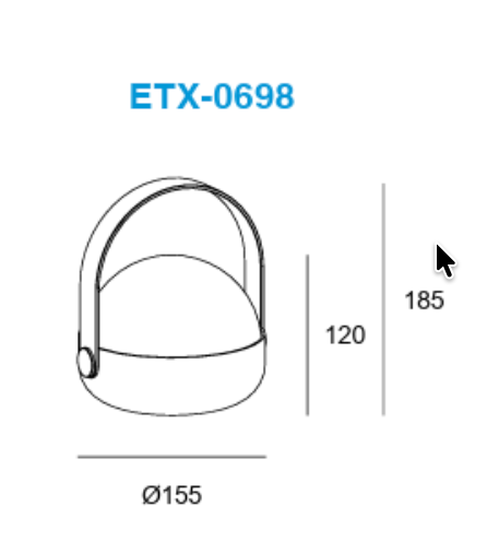 Estevez Luminaria Portátil LED Recargable Verde, Modelo ETX-0698-VRD