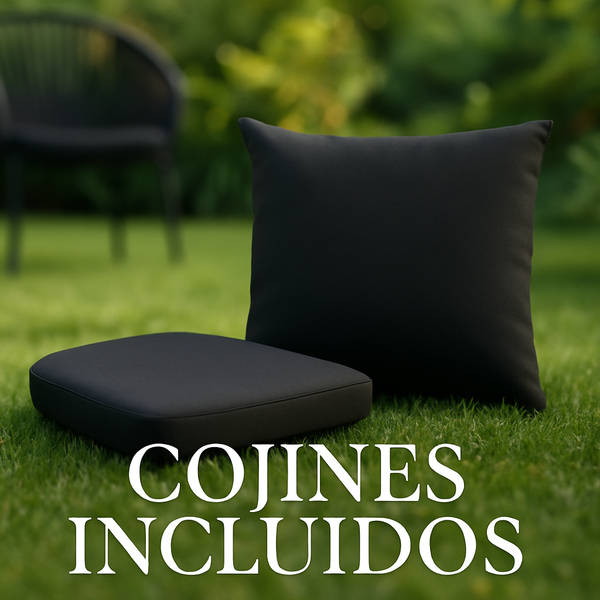 Silla de Jardín para Exterior Tejida con Cojín Incluido, Modelo Tulum
