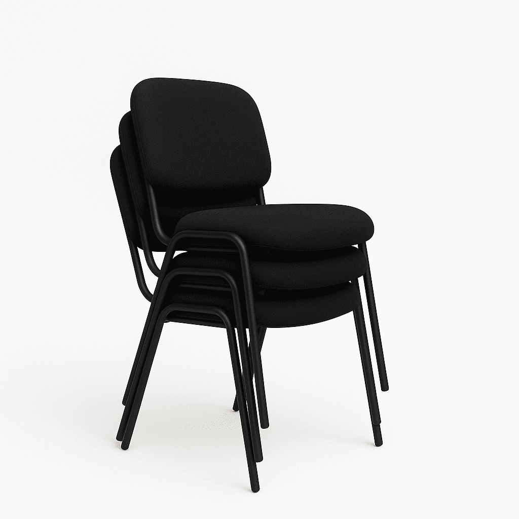 Offiho Set de 4 Sillas de Oficina para Visita Tapiz Personalizable con Estructura de Acero, Modelo ECOVISITA