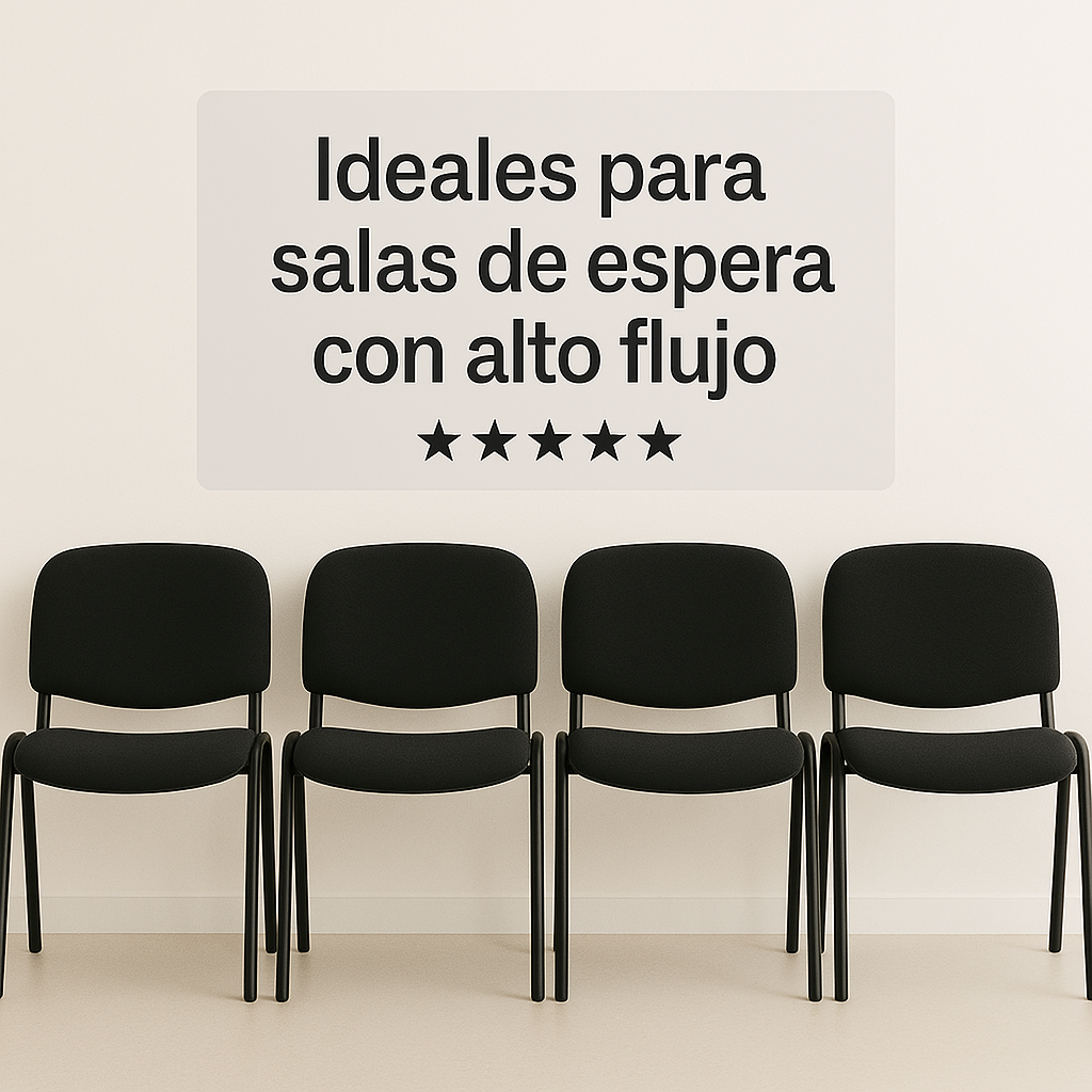 Offiho Set de 3 Sillas de Oficina para Visita Tapiz Personalizable con Estructura de Acero, Modelo ECOVISITA