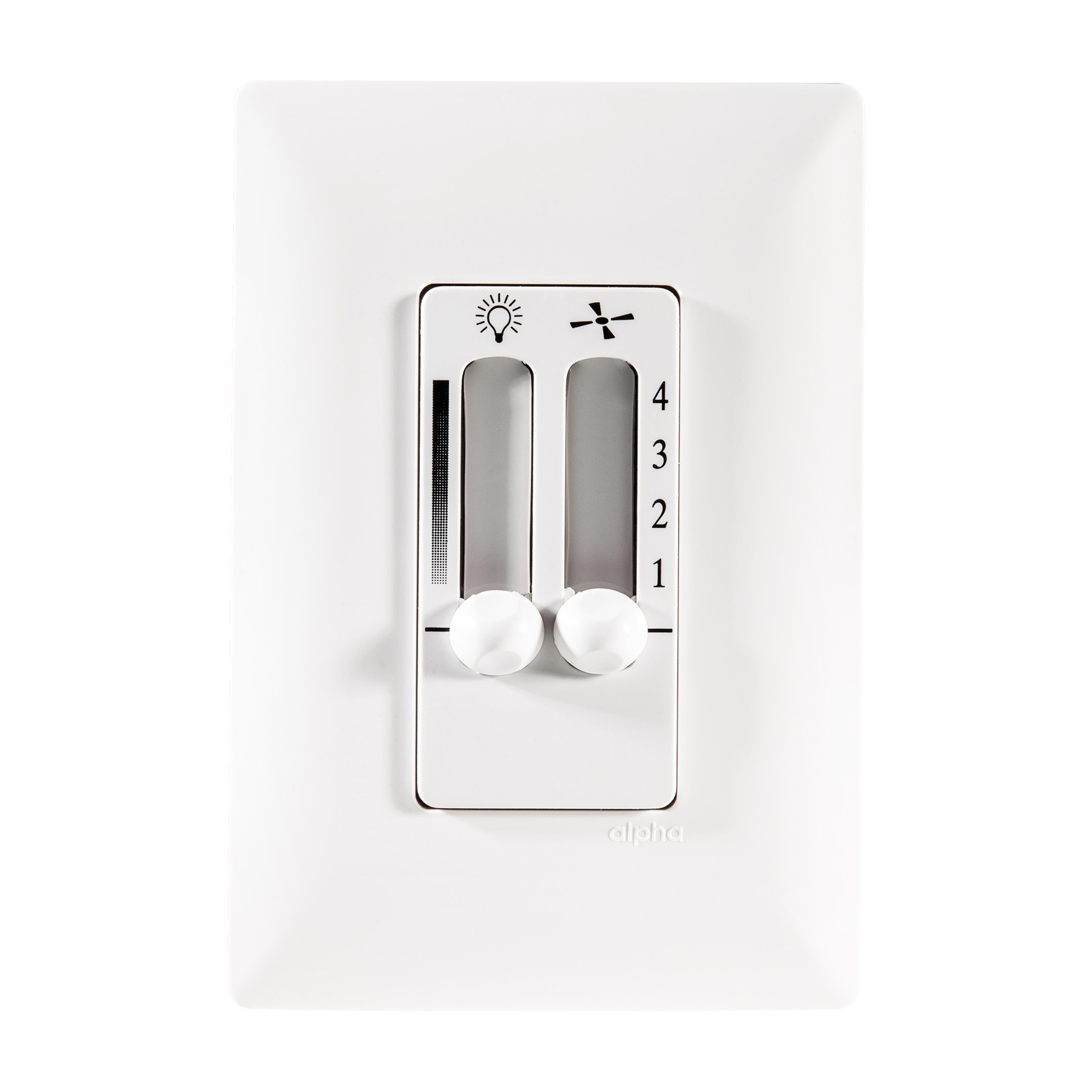 Estevez Control Dual Deslizable para Ventilador y Luz c/ Placa Alpha, Modelo E90332