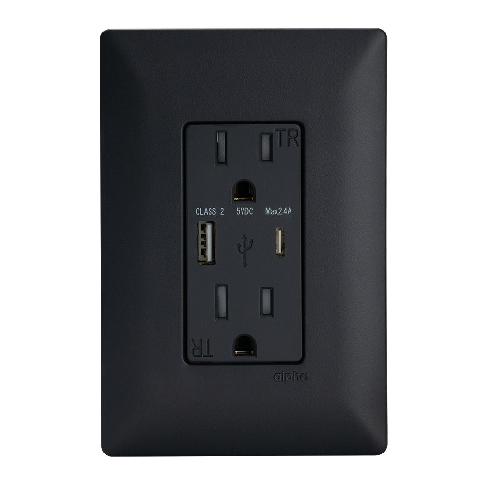 Estevez Control Duplex 2P +T 15A USBA + USBC con Placa Alpha, Modelo E90336