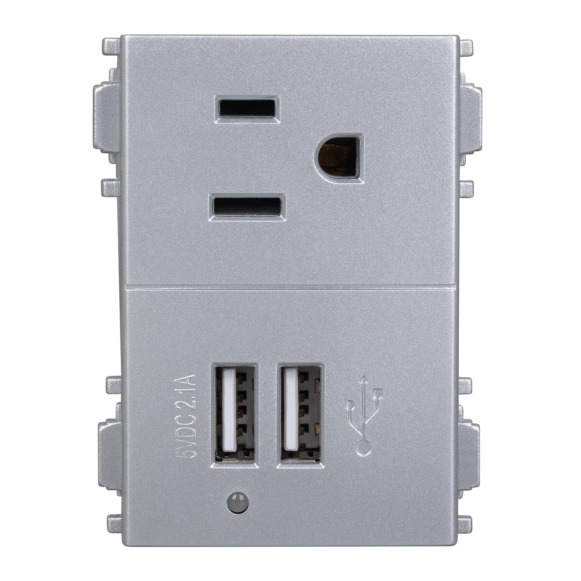 Estevez Contacto 2P + T con 2 cargadores USB 3 Módulos Alpha, Modelo E90317