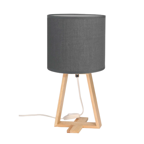 Lámpara de Mesa con Pantalla Estevez EDE-0020-GRI - Estilo Clásico, 15W, Base E26-Luzdeco