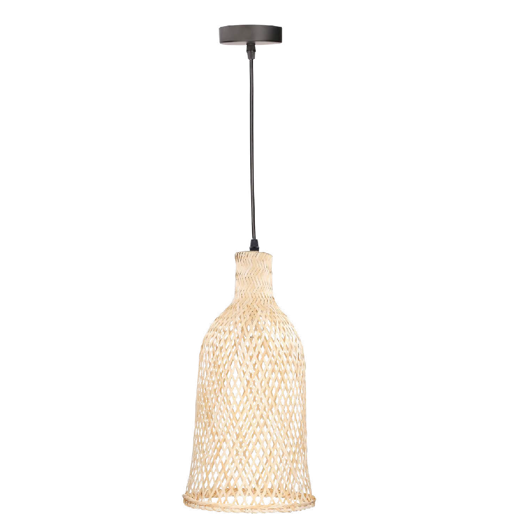 Lámpara Colgante LED Estevez Riba EDE-0023-NEG - 15W, E26, Madera y Acero, Negra - Luzdeco