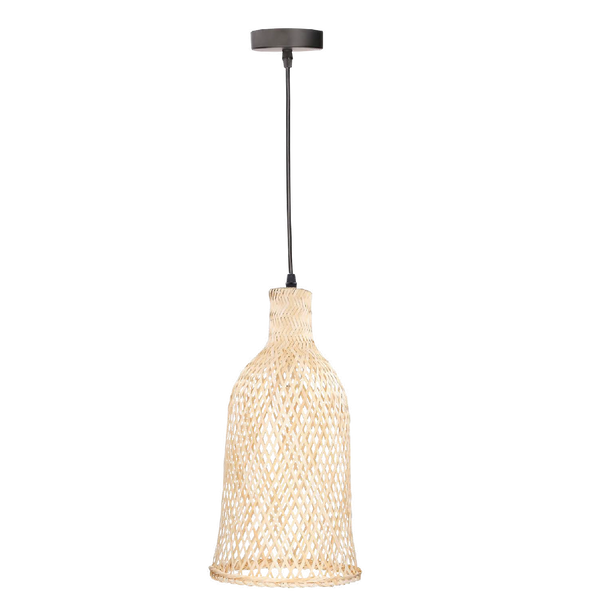 Lámpara Colgante LED Estevez Riba EDE-0023-NEG - 15W, E26, Madera y Acero, Negra - Luzdeco