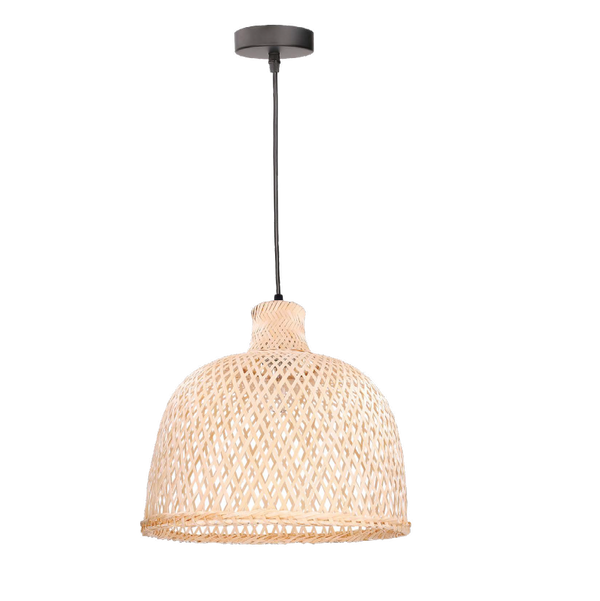 Lámpara Colgante LED Estevez Riba EDE-0024-NEG - 15W, E26, Madera y Acero, Negra - Luzdeco