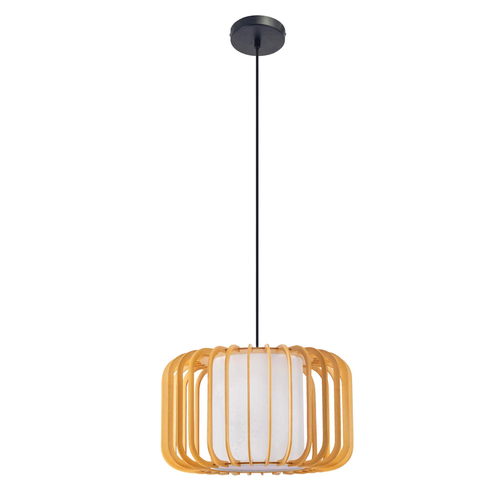 Estevez Luminaria Decorativa Para Suspender E26 Madera, Modelo EDE-0179-NAT