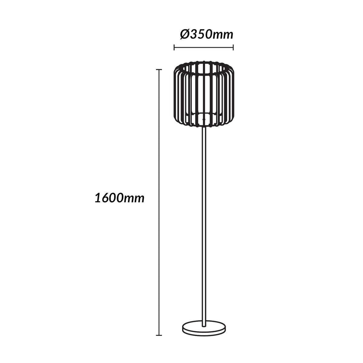 Estevez Luminario De Pie Viva Decorativo E26 Acero Madera Ø350 Mm, Modelo EDE-0201-NAT