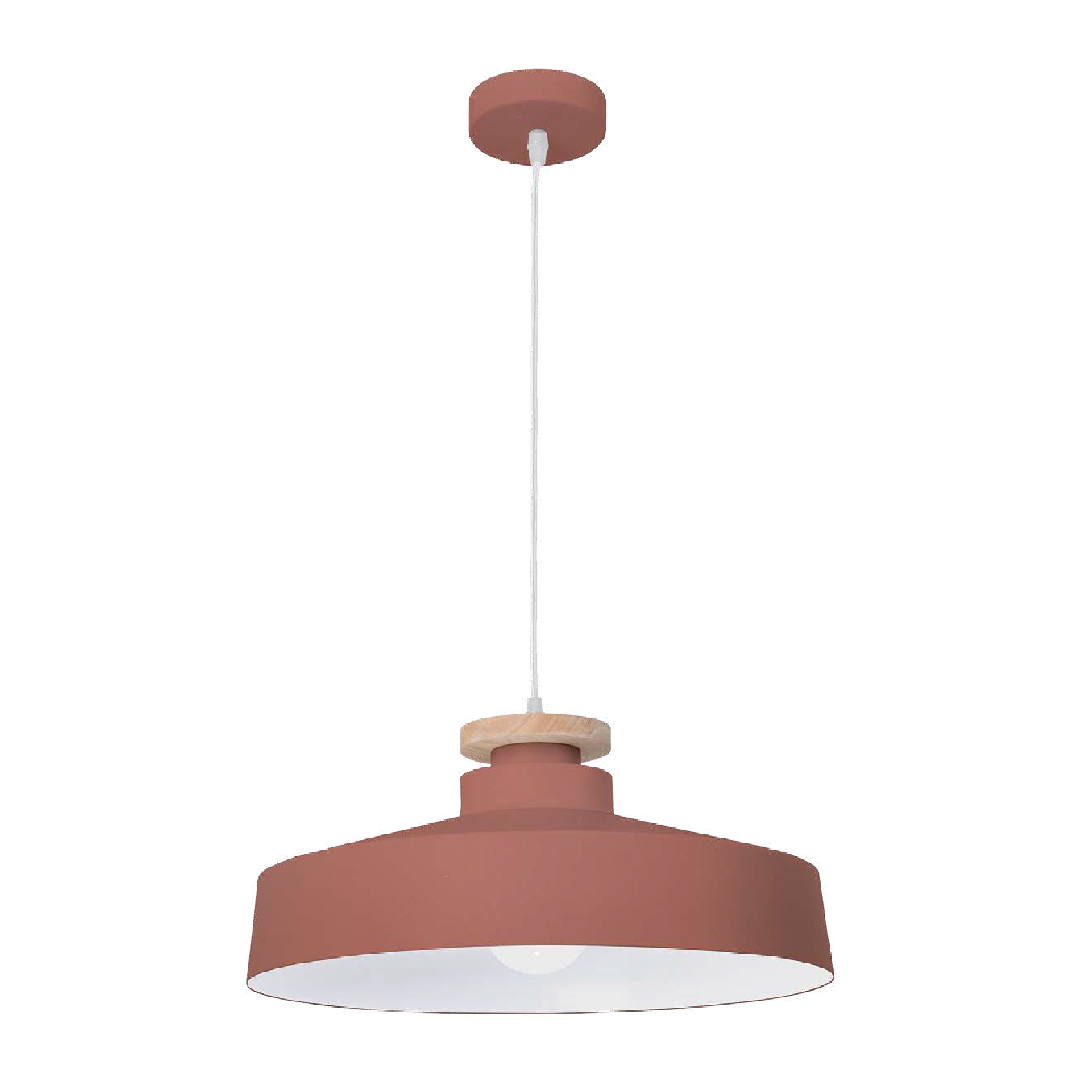 Lámpara Colgante LED Estevez Nube EDE-0234-RTJ - 60W, E26, Madera y Acero, Roja y Madera Clara - Luzdeco