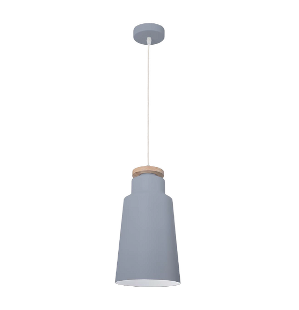 Lámpara Colgante LED Estevez Nube EDE-0235-AZP - 60W, E26, Madera y Acero, Azul y Madera Clara - Luzdeco