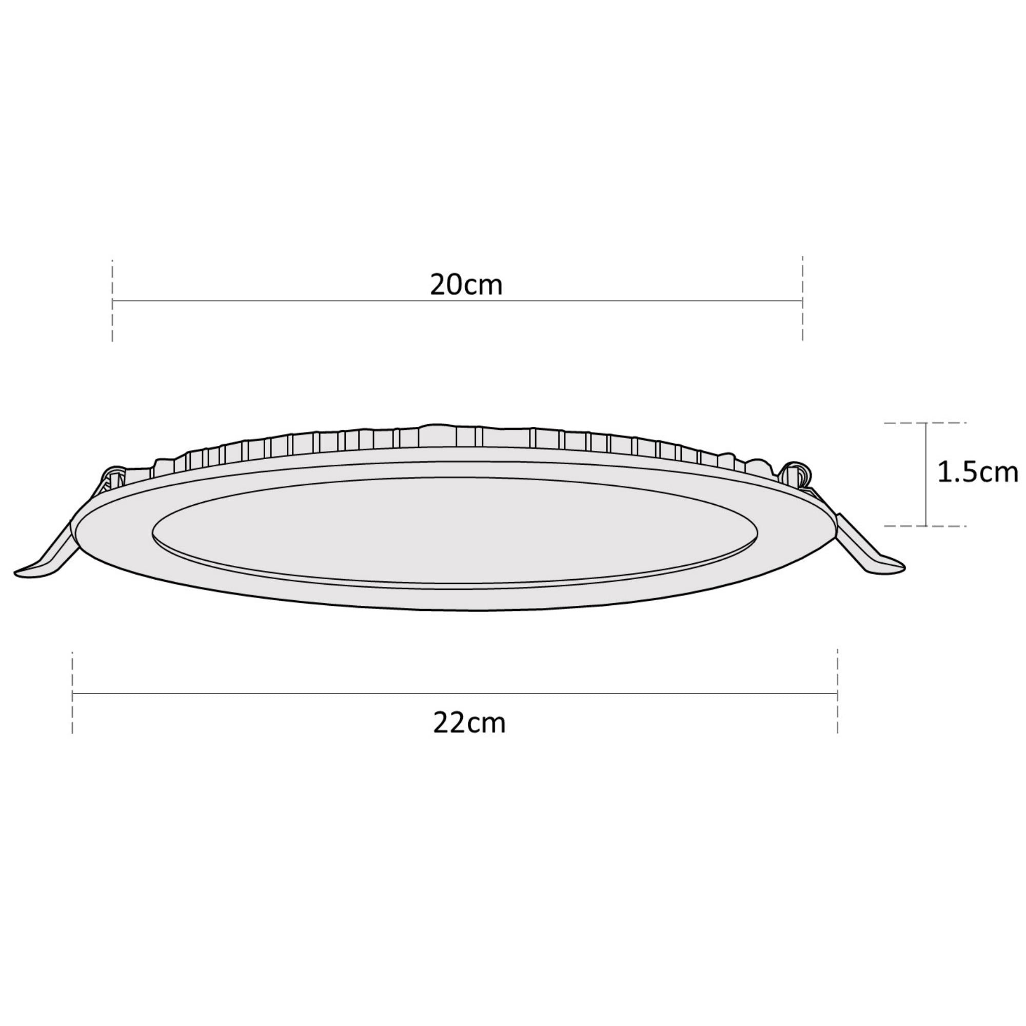 Estevez Panel LED Empotrable WiFi 18W RGBW Flat Smart Ø225 mm, Modelo ES-39104-0-RGBW