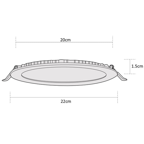 Estevez Panel LED Empotrable WiFi 18W RGBW Flat Smart Ø225 mm, Modelo ES-39104-0-RGBW