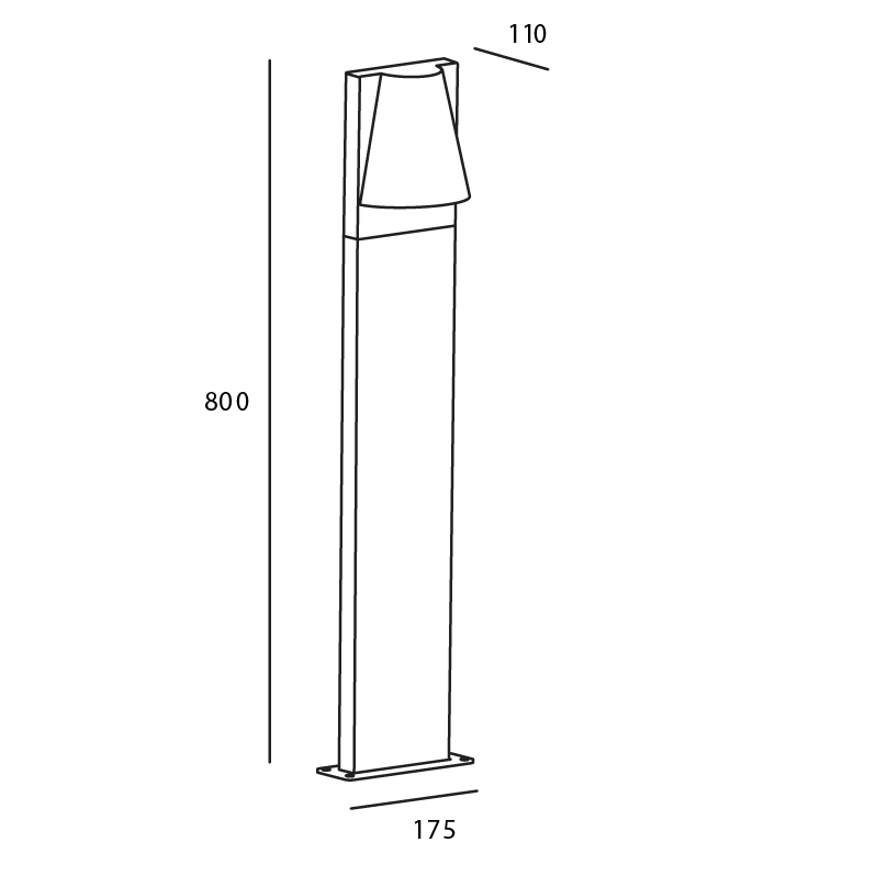 Estevez Luminario LED Tipo Baliza 8W ETX-0103-ANT - Iluminación Exterior Resistente - Luzdeco