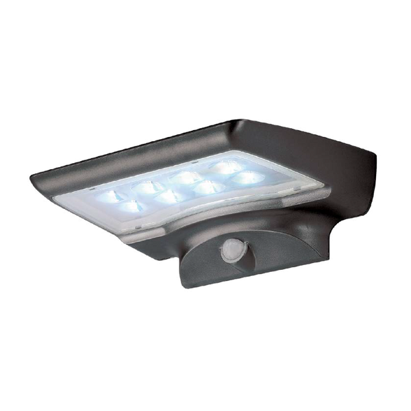 Luminario LED Solar Estevez Negro 4W | Sensor Crepuscular y Movimiento | Muro Exterior | Modelo ETX-0104-NEG - luzdeco