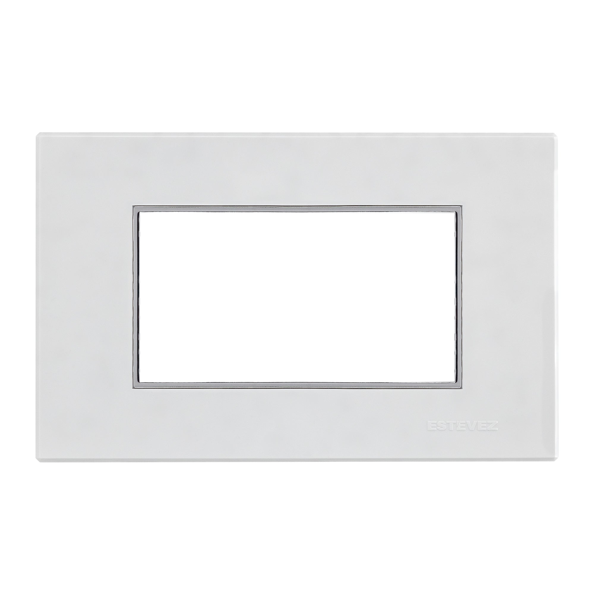 Estevez Placa 3 Ventanas con Marco Interior Cromo Omega, Modelo HC-E723