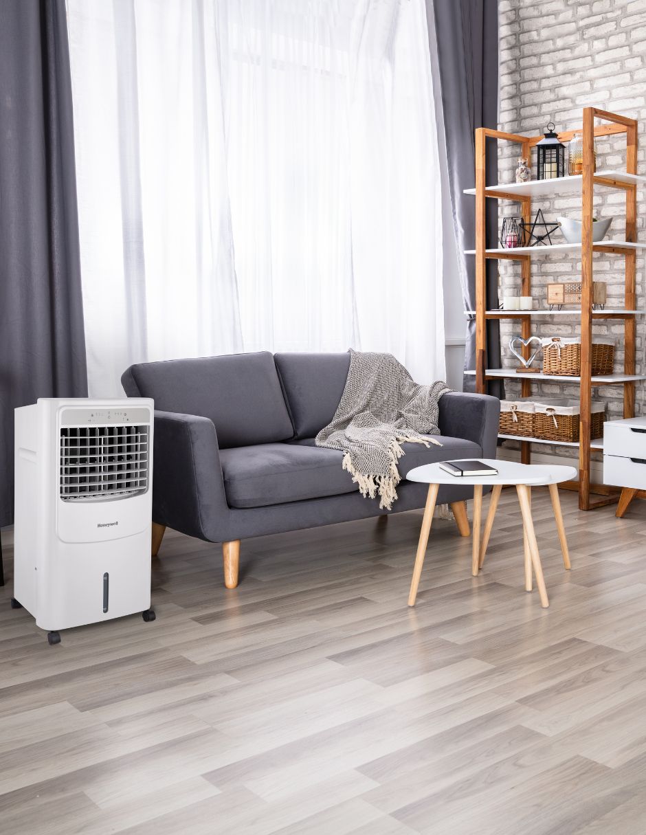 Honeywell Enfriador de Aire, Humidificador, Ventilador 3 en 1 de 20L para 19m2 Con Control, Modelo CL202PEUI
