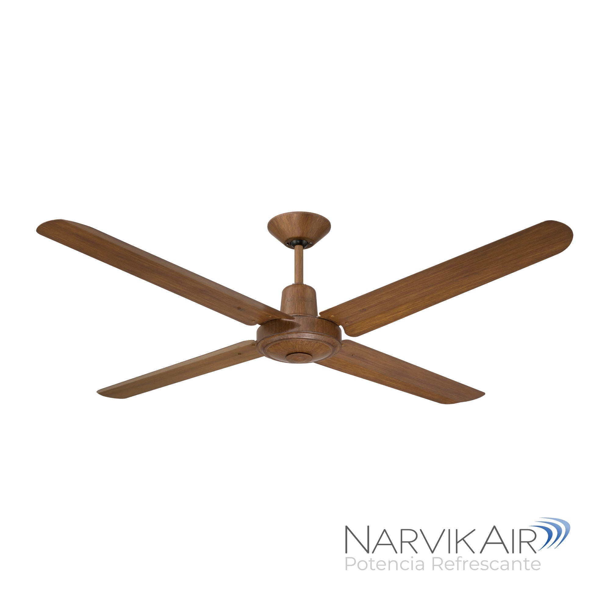 Narvik Ventilador de Techo de 56" 4 Aspas de Aluminio con Acabado de Madera Control de Pared, Modelo NA3013