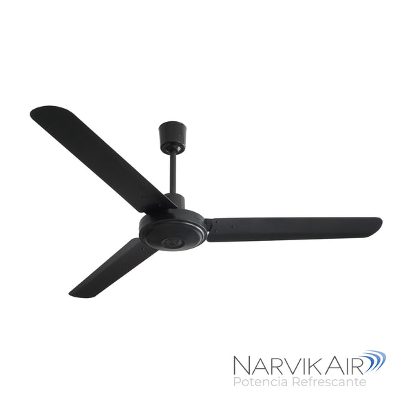 Narvik Set de 3 Ventiladores de Techo de 56" Con 3 Aspas de Aluminio con Control de Pared para Uso Industrial, Modelo NA3031