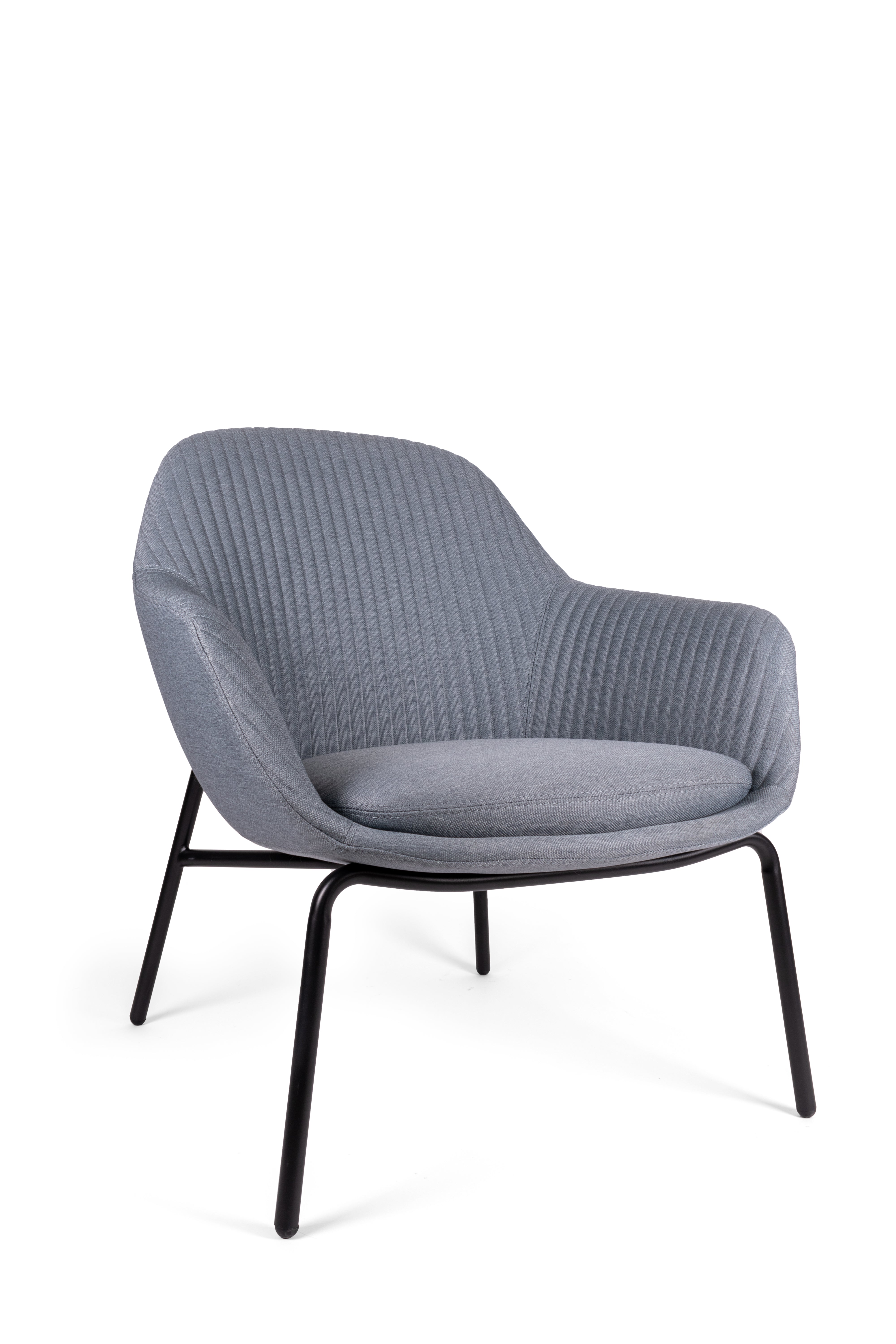 Offiho Black Silla para Visita / Sillón Ocasional Tapizado con Estructura de Acero, Modelo OHV125-FABRIZIA
