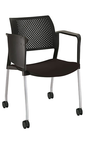 Offiho Pupitre Escolar con Paleta Abatible, Descansabrazos y Ruedas, Modelo Kyos