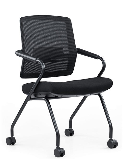 Offiho Set de 2 Silla para Visitas Ergónomica con Ruedas Plegable Anidable, Modelo OHV-138